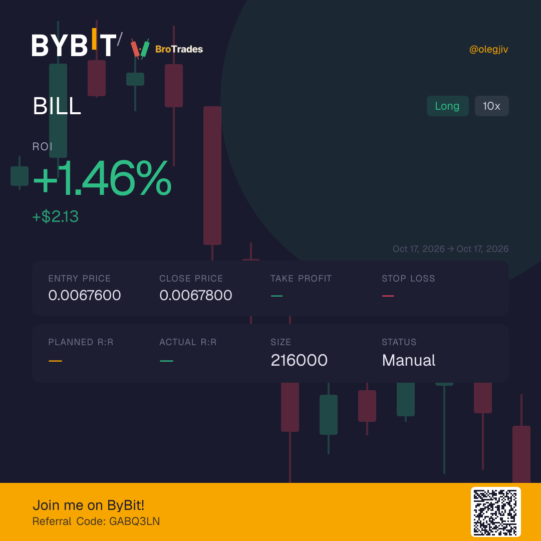 BILL trade card